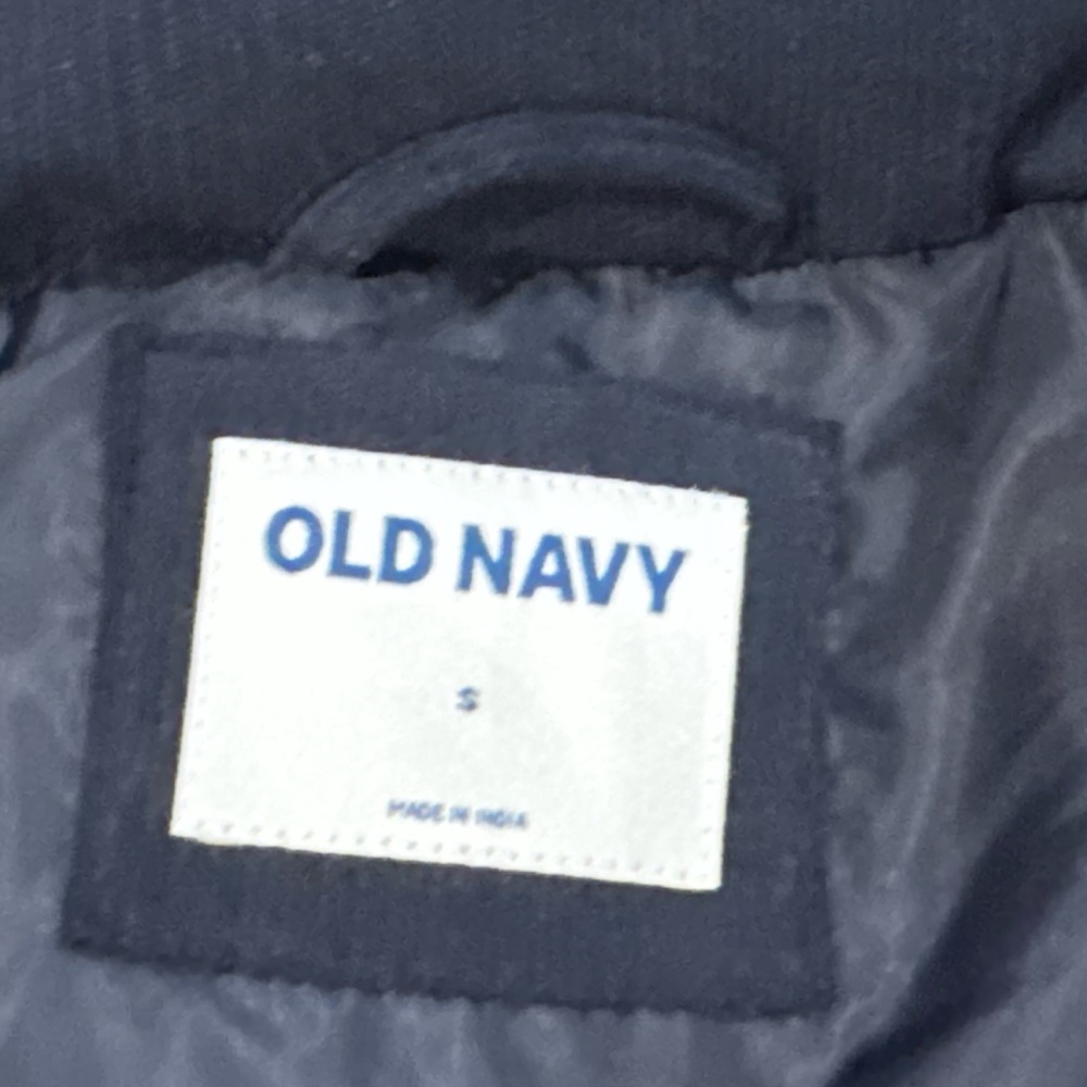 Men Old Navy Dark Blue Quilted corduroy Vest - Picture 4 of 8